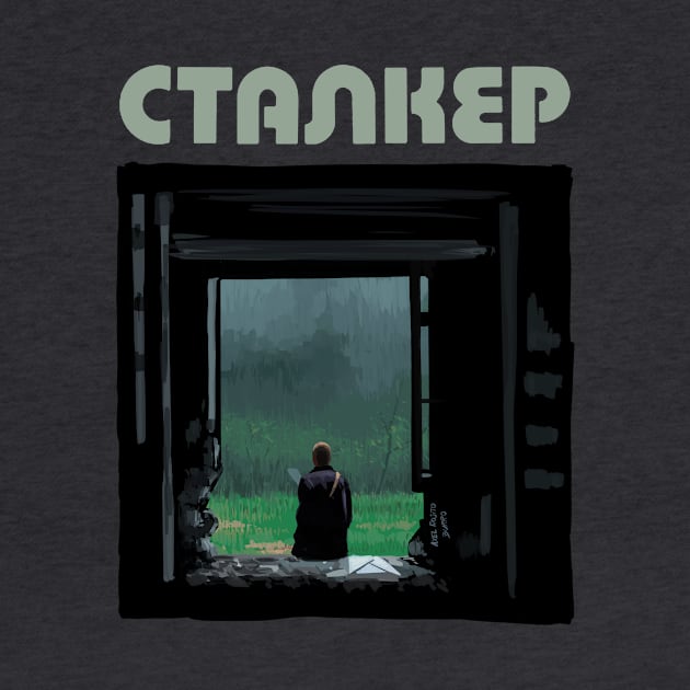 Illustration - Andrei Tarkovsky Stalker Woods Scene by burrotees